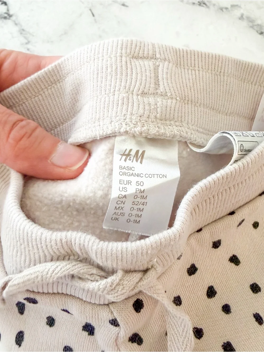 H&M Cream Black Dot Sweatshirt + Sweatshorts Matching Set
